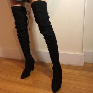 thigh high tie boots